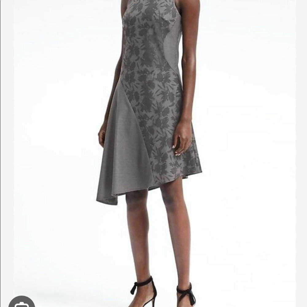 NWT Banana Republic Grey Asymmetrical Dress 10P